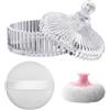 SweetSerenade Set di spugnette per cipria per il corpo e contenitore, per donne e bambini, contenitori per cipria per trucco bagnato e asciutto