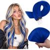RUNATURE Extension Extension Capelli Veri Microing Blu 55cm 25 Ciocche 25g #Blu | Extension Capelli Veri con Microring 1g