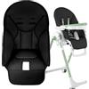 ARSBORUI Cuscino Per Seggiolone Per Bambini, Fodera per Sedia da Pranzo, Fodera Di Ricambio Per Seggiolone, Traspirante in Pelle PU, Universale per Peg-Perego, KosmicJané, Baoneo, Siesta Zero3 (Black)