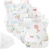 SYCEES 60PCS Bavaglini Usa e Getta,Bavaglini Impermeabili Monouso,Bavette Svezzamento per Neonati Bambini 0-3Anni,Bavaglini PlastificatiRegolabili con Tasca Raccogli Pappa per Casa Viaggio Asilo