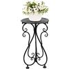 NAKUPE Supporto per piante in metallo, alto 43,2 cm, resistente, supporto per vaso singolo, per interni, esterni, patio, balcone, portico, giardino, nero (confezione da 1)