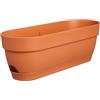 Elho vibia campana trough 50cm fioriera - Terra | 18,2 x 49 x 17 cm (lunghezza x larghezza x altezza). Sottovaso integrato, 100% plastica riciclata