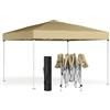 SONGMICS Gazebo 3 x 3 m, Tendone Pieghevole, Portatile | Protezione Solare, Resistente alla Pioggia Leggera, per Cortile, Giardino, Mercato, Beige, Collezione SHELD GCT102LZ01