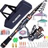 PLUSINNO Warrior Toray Bronze 24 Ton Carbon Matrix - Canna da pesca telescopica e mulinello Combo - Cuscinetti corazzati 12+1 - Bobina girevole in acciaio BB