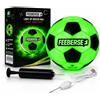 FEEBERSE Pallone da Calcio LED Misura 5, Pallone Calcio per Allenamento, Luce Rossa Integrata, Gomma Arancione 400-420 g, Camera d'Aria Rinforzata, con Pompa Inclusa per Gioco Giorno e Notte