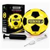 FEEBERSE Pallone da Calcio LED Misura 5, Pallone Calcio per Allenamento, Luce Rossa Integrata, Gomma Arancione 400-420 g, Camera d'Aria Rinforzata, con Pompa Inclusa per Gioco Giorno e Notte