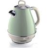 Ariete Bollitore Vintage 2869, Bollitore Elettrico con Livello Acqua Visibile, Base Cordless a 360°, Spegnimento Automatico, Filtro Tisana, Capacità 1,7 L, Acciaio Inossidabile, 2000W, Verde