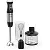 Ibergrif Frullatore a immersione 1000W 4 in 1 | In acciaio inox, velocità continua, turbo, tritatutto 500ml, bicchiere 600ml e frusta
