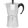 Orbegozo KF 300,caffettiera 3 tazze, adatta per fornelli a gas, elettrici e in ceramica, impugnatura ergonomica, valvola di sicurezza, interno facile da pulire, colore argento