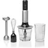 Cloer SB3010 Frullatore a immersione 4 in 1, frusta tritatutto | 700 W, frullatore a immersione 4 in 1, 10 velocità, pulsante turbo, tritatutto multi, frusta