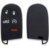 Gianto Guscio Chiave in Silicone Compatibile con Jeep Renegade Cherokee Compass Wrangler Fiat 500X Fremont Chrysler Dodge Cover Telecomando Auto in Gomma a 5 Tasti, Nero