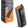 INTERPHONE Compressore Portatile Ricaricabile Moto Auto Bici - Kit Gonfiaggio Gomme - PowerBank - Fino a 4 Gomme - 4 Minuti a Gomma - Luce LED - Display Pressione