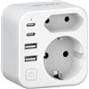 JSVER Adattatore da Viaggio per il Sudafrica, Adattatore di Presa Tipo M 2 Adattatore Spina da Viaggio Sudafrica Germania con 2 USB C&2 USB A (3.4A 17W) per Sudafrica Namibia, Mozambico(Bianco)