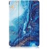 Yiernuo Custodia per Samsung Galaxy Tab S9 FE 10.9 Pollici/Tab S9 11 Pollici 2023 SM-X710/X716B/X718U/ X510/X516B Tablet,Ultra Sottile Cover con Funzione Supporto e Auto Sveglia/Sonno,Mare blu
