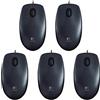 Logitech Mouse M100 con filo (nero, confezione da 5)