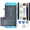 OnlyTech - Batteria di ricambio Premium per iPhone 12 Pro Max - Capacità 3687 mAh, qualità identica (Chip TI) - Kit 15 Strumenti e adesivo schermo inclusi