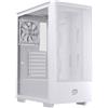 Einarex Pulse P100 Core Custodia PC per Gaming, supporto per 6 ventole da 120 mm, raffreddamento liquido fino a 360 mm, pannello laterale in vetro (bianco)