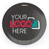 Possibox Rotonda Chiavetta USB Personalizzata 1GB con il Tuo Testo o Logo - All'ingrosso Pendrive - USB 2.0 Nero, 50 Pezzi