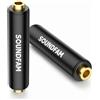 SOUNDFAM 2 Pezzi Adattatore Femmina-Femmina 3,5mm Audio | Custodia in Metallo Nero con Contatti Placcati Oro 24K, Compatibile TRS/TRRS Jack Stereo