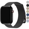 Fullmosa Cinturino per Apple Watch 40mm 42mm Serie 12 11 10 Acciaio,Nero | per iWatch SE3/2 Serie 6 5 4 40mm/ Serie 9 8 7 41mm/38mm 3 2 1, Cinturini Milanese Metallo Bracciale Elegante per Donna Uomo