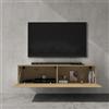 doporro Mobile Porta TV Sospeso 120 cm con 2 Ante per Soggiorno | Finitura Marrone Chiaro, Installazione Sospesa a Parete, Struttura a 2 Ante, Madia Consolle per Salotto, Arredo Salvaspazio