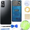 iStable Vetro Posteriore Scocca Compatibile con Xiaomi Redmi Note 11 PRO 5G Back Cover Copri Imposta Nero