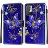 SIENIANLINE Cover per Xiaomi Redmi Note 10 5G custodia portafoglio Farfalla | Chiusura magnetica, Scomparti carte, Funzione supporto, Pelle PU flip cover per Xiaomi Poco M3 Pro 5G