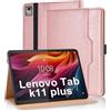 Vkooer Custodia per Lenovo Tab K11 Plus/M11 Plus 11.45 2024 Cover Protettiva Pelle PU con Multi-angli Slim Fit Folio Pieghevole e Supporto Funzione Flip Tasca Case per Lenovo Tab K11 Plus - Oro rosa