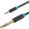 VENTION Cable Jack Estéreo de 3,5 mm a 6,35 mm, Adaptador de Audio Estéreo Macho a Conector Macho a Macho Chapado en Oro, Portátil, Dispositivos de Cine en Casa 1M