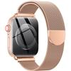OULUOQI Cinturino Milanese per Cinturino Apple Watch 44mm 46mm 45mm 49mm | Compatibile con Apple Watch Series 12 11 10 9 8 7 6 5 4 3 2, SE 3 2 1 und Ultra 4 3 2 1 per Uomo e Donna, Magnetico