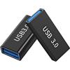 Mepsies Adattatore USB-A 3.0 a USB-A 3.0 (2 Pezzi), Accoppiatore USB‑A | Adattatore Standard USB-A Femmina a Femmina per il Collegamento di Due Cavi USB per l'Estensione
