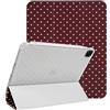 Lovmooful per iPad Pro 12.9 6-3 Gen Custodia Polka Dot Pois-Borgogna | Portapenne Carino,Pois Design,per Ragazze Donne,TPU morbido Tripla Piega Supporto Cover,Antiurto AntiGraffio Protezione