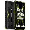 Ulefone Armor X12 PRO Telefono Indistruttibile, Smartphone Rugged Android 15, 5.45 Cellulare Outdoor CompattO IP68/IP69K Antiurto, 4860mAh Octa-Core, 8GB+64GB/SD 256GB, 13MP+8MP, 4G Dual SIM, NFC, OTG, Verde