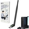 FinalCool Adattatore USB WiFi 6 AX900, Dual Band 2.4G/5GHz con Antenna 5dBi | WiFi USB per PC Fisso Alto Guadagno, MU-MIMO, USB 2.0, WPA2, Lunga Portata Ricevitore Dongle per Windows 11/10/7