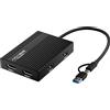 Acasis Adattatore USB C a Dual HDMI DisplayLink, 4K@60Hz, 2 HDMI, 100W PD Charging, DisplayLink Docking Station per Mac M1/M2/M3/Windows, adattatore USB A/C a doppio monitor (Nero)