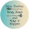 ELLENNE Tappetino Mousepad Rotondo 20cm con Cuciture - Stay Positive|11 | Tappetino Mouse Rotondo 20x20cm - Mousepad Impermeabile, Bordi Rinforzati Anti-usura, Base in Gomma Antiscivolo Ergonomico