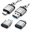 aabl Adattatore USB C a USB A e USB A a USB C, Set 2 Adattatori Bidirezionali Maschio Femmina, Convertitore USB Type C per PC Mac Smartphone Hard Disk Chiavette Mouse, con Cordino