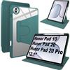 Lemxiee Cover per HONOR Pad 20 & Pad 20 Pro & Pad 10 12.1 Case per supporto rotante & Slot per penna Custodia in pelle PU + Acrilico trasparente