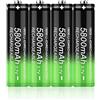 PUPLUM Batteria Ricaricabile Da 3,7 V 5800 MAh Batteria A Bottone Superiore Batteria Per Torcia Elettrica, Campanelli, Fari, Auto RC Ecc.,4 PZ