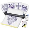 Leopacat Stampante Termica Tatuaggio Bluetooth Macchina, con 10 Fogli | Trasferimento Stencil Senza Inchiostro Portatile, Compatibile con iOS, Android e Windows per Artisti e Principianti