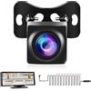Hodozzy AHD Telecamera Posteriore per Autoradio Portatile, Telecamera Retromarcia Impermeabile IP69 per Visione Notturna per Schermo Carplay, Fotocamera a 4 pin per Autoradio,con Cavo di Prolunga da 15 m