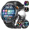 LIGE Smartwatch Uomo Militare 1000mAh, 1.75 HD con Torcia LED, Nero | Bluetooth Chiamate, 110+ Modalità Sportive, IP68 Impermeabile Cardiofrequenzimetro per Sonno Android iOS