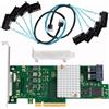 JURSUE Scheda SAS HBA compatibile con LSI 9300-8i IT Mode 8 porte con cavi SAS | SAS3008, PCIe 3.0 x8, 2 cavi 8643 a SAS, scheda di espansione PCIe-SAS, controller HBA per ZFS TrueNAS unRAID NAS