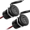 Obeaming Alluminio Presa USB 12V Camper Auto 3 Porta, Tipo C PD3.0 & USB-A QC3.0 Caricatore Carica Rapida, Impermeabile per Roulotte Barca Camion (2 Pcs)