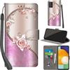 PHINIENLAND Cover per Samsung Galaxy A53 5G custodia portafoglio Rosa | 3 scomparti carte, 1 tasca banconote, Chiusura magnetica, Supporto, Pelle PU flip cover per Samsung A53 5G