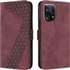 OKZone Cover per OPPO Find X5, Custodia in PU Pelle per OPPO Find X5, Custodia a Libro Protettiva Folio Portafoglio con Chiusura Magnetica e Slot per Carte Wallet Case Flip Cover (Rosso)