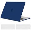 TECOOL Cover per MacBook Air M1 13 Pollici 2018-2020, Blu navy | A2337 A2179 A1932, Custodia Rigida Sottile, Snap-On, Finitura Soft-Touch, Copritastiera UE