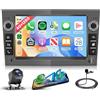 Rimoody 4G+128G Android Autoradio per Opel Astra Antara Vectra Corsa Zafira Meriva Vivara Vivaro Wireless Carplay Android Auto 7 Pollici Touchscreen Radio GPS WiFi Bluetooth FM/RDS/SWC Telecamera Posteriore