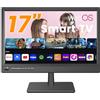 ZOSHING Smart TV da 17 pollici,Piccolo televisore con digitale integrato T2/HEVC,Supporto USB/HDMI, montaggio a parete,per camera da letto,cucina,camper,include telecomando