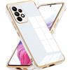 Kaywzo Cover per Samsung Galaxy A33 5G,Minimalismo Sottile Placcatura TPU Custodia,Design Antiurto a Quattro Angoli,Moda Brillanti Specchio Silicone Case Cover,Bianca